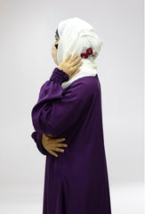 Nida Plain Pleated Sleeves Abaya – Front Close D-2285