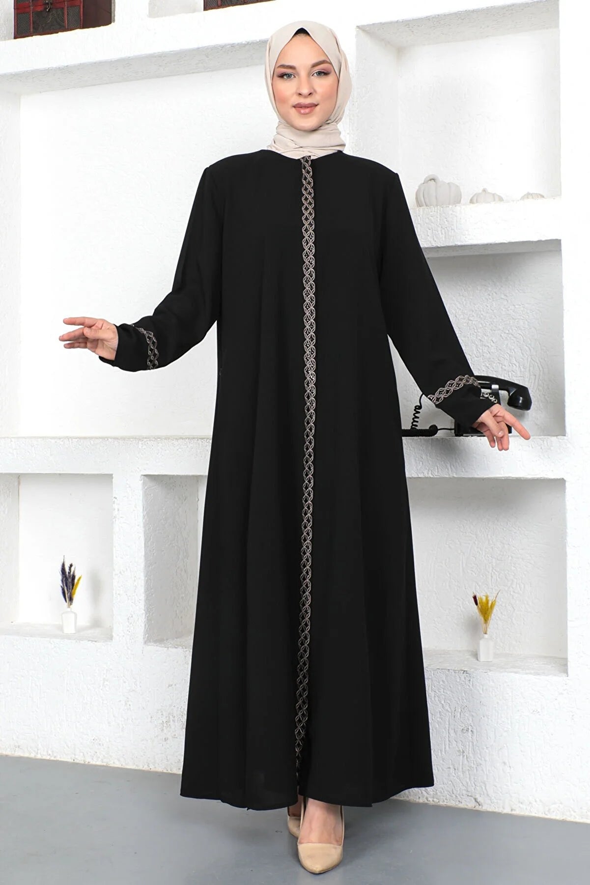 three button style abaya design change