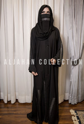 Nida Fabric with Silver Metallic Lace & Black Stone Detailing D-1515