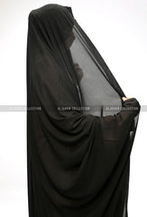 Elegant Black Chaddar with Stone Work by Aljahan D-1270