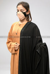 Elegant Black Chaddar with Stone Work by Aljahan D-1087