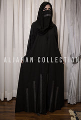 Nida Fabric with Silver Metallic Lace & Black Stone Detailing D-1515