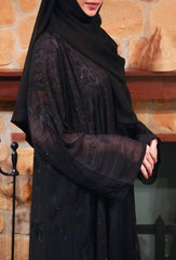 Chiffon Upper Abaya with Arabic Style