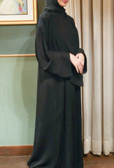 NIDA Black Abaya Hand Work with Stone