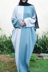 Nida Plain Double Colour Arabic Style Abaya