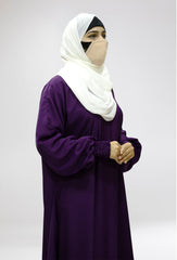 Nida Plain Pleated Sleeves Abaya