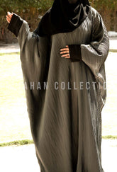 Panelled Pleated Front-Close Abaya