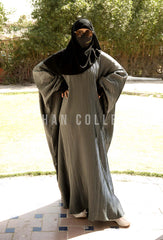 Panelled Pleated Front-Close Abaya