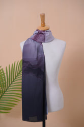 Ombre Ink Wash Chiffon Scarf – Elegant Gradient Purple
